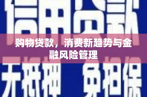 江宁购物贷款，消费新趋势与金融风险管理