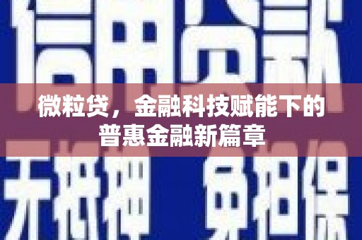 江宁微粒贷，金融科技赋能下的普惠金融新篇章