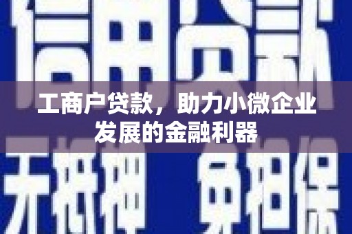江宁工商户贷款，助力小微企业发展的金融利器