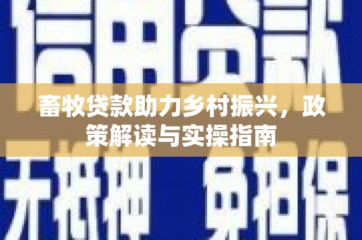 江宁畜牧贷款助力乡村振兴，政策解读与实操指南