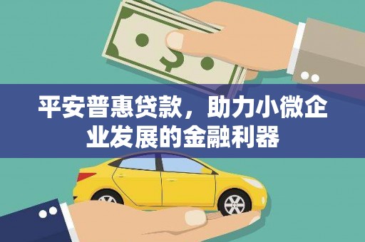 江宁平安普惠贷款，助力小微企业发展的金融利器